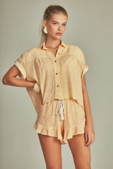 RUFFLE SHORTS PIED DE POULE