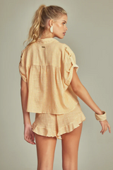 RUFFLE SHORTS PIED DE POULE