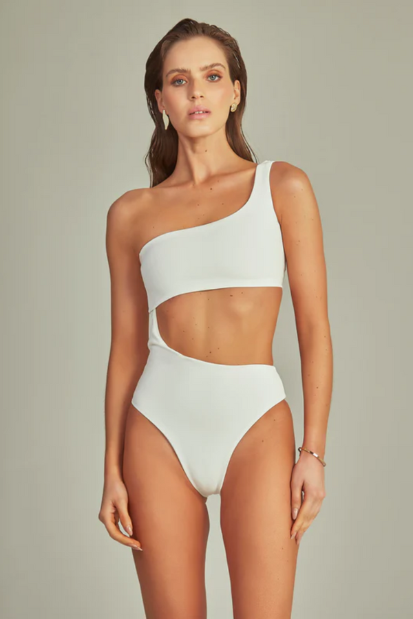 MADRAS SWIMSUIT OFF WHITE FLAT TEXTURE