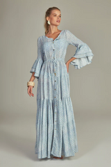 GISELE DRESS IN CIEL BLUE PRINT