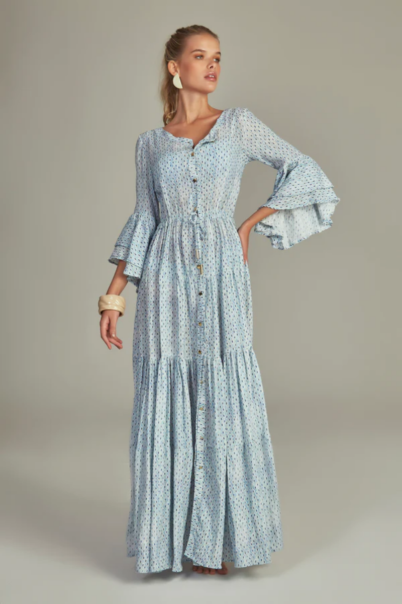 GISELE DRESS IN CIEL BLUE PRINT