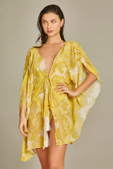 Malaga Kimono in Yellow Baroque Print